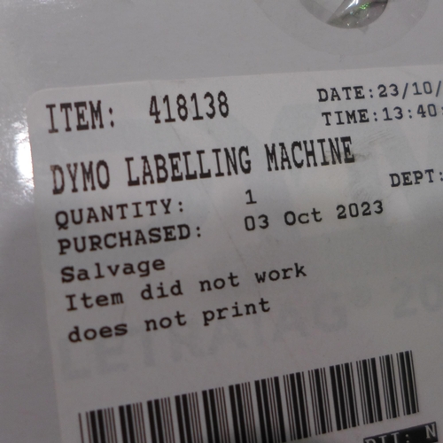 3108 - Dymo Labelling Machine    - This lot requires a UK adaptor  (326-255) This lot is subject to vat