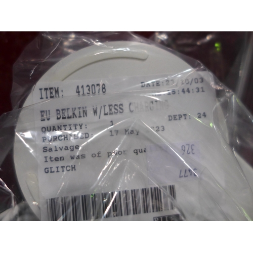 3132 - 2 Packs Of Belkin Wireless Charging Pads - This lot requires a UK adaptor  (326-101,253) This lot is... 