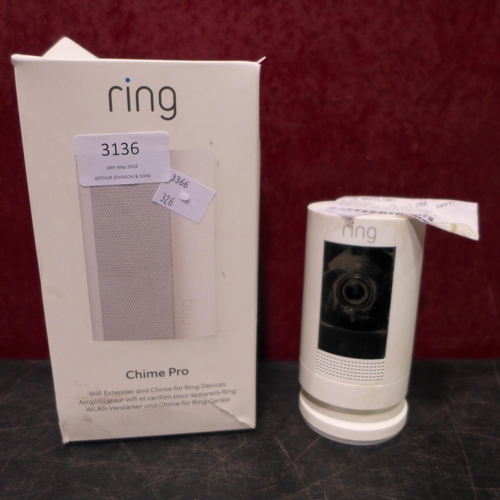 3136 - Ring Wi-Fi Cam And Ring Chime Pro   - This lot requires a UK adaptor  (326-97,164) This lot is subje... 