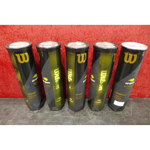 3176 - 5x Tubes Of Wilson US open Tennis Balls   (326-3) This lot is subject to vat