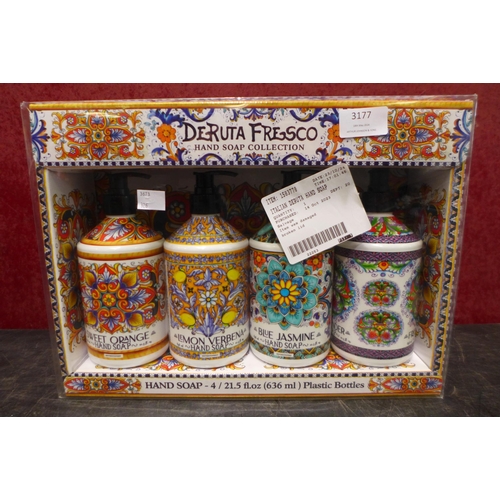 3177 - Italian Deruta Hand Soap Collection - One Damaged  (326-367) This lot is subject to vat