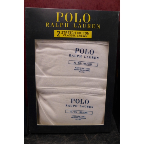 3178 - Four packs of two men's white Polo Ralph Lauren stretch cotton T-shirts - size XL * this lot is subj... 