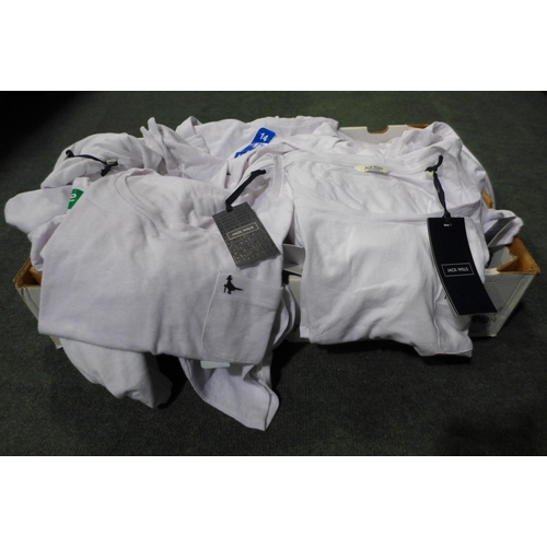 3213 - Quantity of women's Jack Wills white T-shirts - mixed size * this lot is subject to VAT