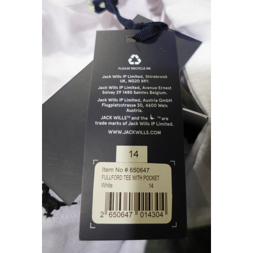 3213 - Quantity of women's Jack Wills white T-shirts - mixed size * this lot is subject to VAT