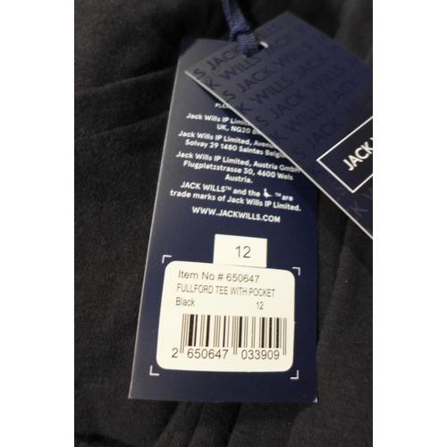 3215 - Quantity of women's Jack Wills black T-shirts - mixed size * this lot is subject to VAT