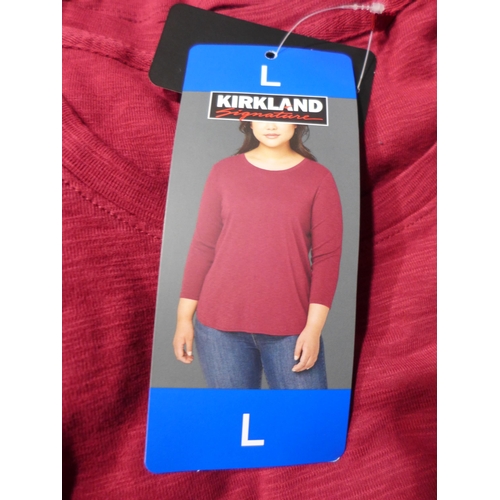 3221 - Quantity of women's Kirkland Signature ¾ sleeve red tops - mixed size * this lot is subject to VAT