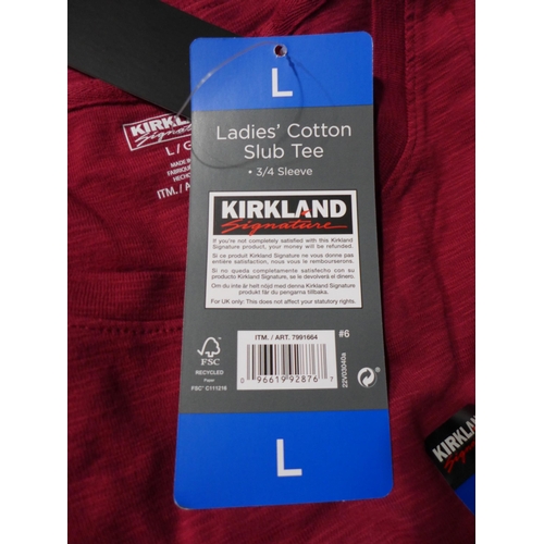 3221 - Quantity of women's Kirkland Signature ¾ sleeve red tops - mixed size * this lot is subject to VAT