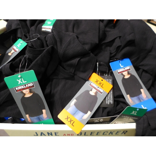 3223 - Quantity of women's Kirkland Signature ¾ size black tops - mixed size * this lot is subject to VAT