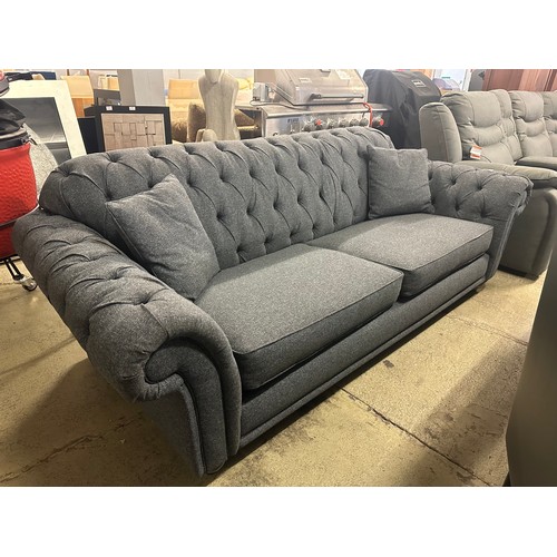 1544 - Bordeaux Button Back Blue Fabric 4 Seater Sofa, Original RRP £874.99 + VAT (4201-13) *This lot is su... 