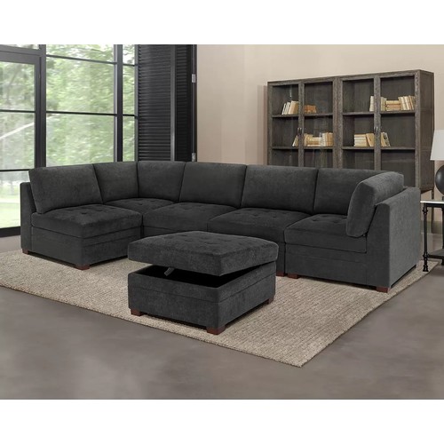 1454 - Tisdale 6 piece Dark Grey Sofa, Original RRP £1249.99 + VAT (4202-39) *This lot is subject to VAT