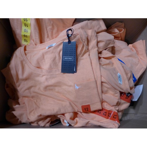 3220 - Quantity of women's Jack Wills Peach T-shirts - mixed size * this lot is subject to VAT