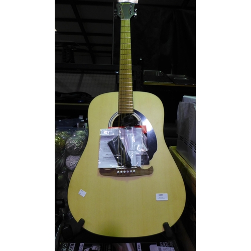 3389 - Fender Acoustic Guitar And Stand (326-449) This lot is subject to vat