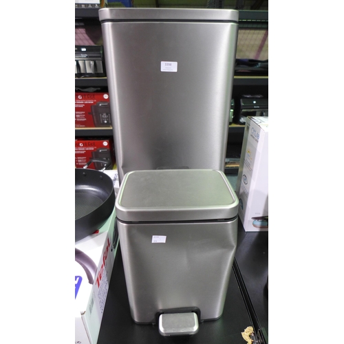 3398 - Eko Living Combo Step Bin And Pedal Bin- (Dented)   (326-19) This lot is subject to vat