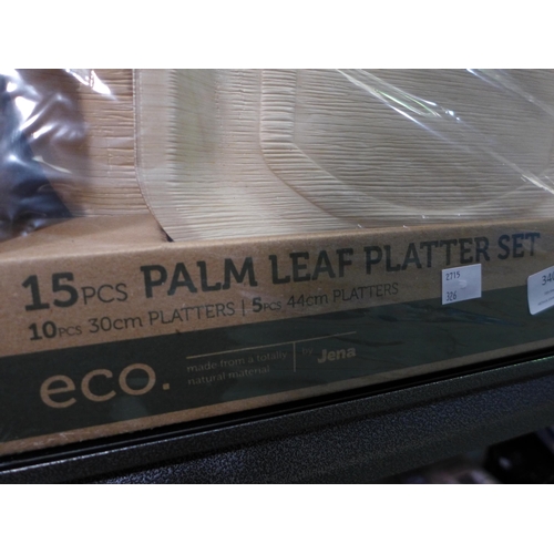 3406 - Eco Artificial Palm Leaf Platter Set  (326-20) This lot is subject to vat