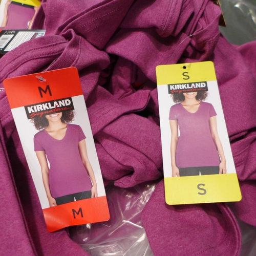 3442 - Quantity of women's Kirkland Signature purple T-shirts - mixed size * this lot is subject to VAT