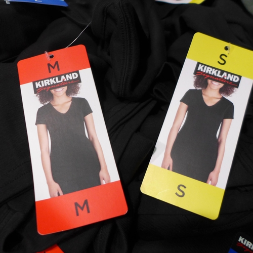 3444 - Quantity of women's Kirkland Signature black T-shirts - mixed size * this lot is subject to VAT