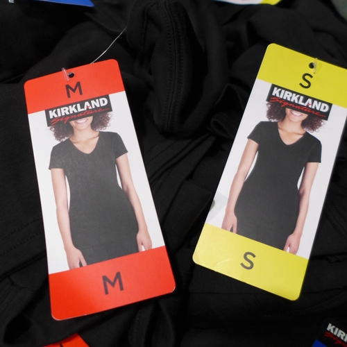 3445 - Quantity of women's Kirkland Signature black T-shirts - mixed size * this lot is subject to VAT