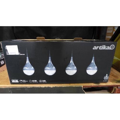 3454 - Artika Glitzer 4 Pendant  Light - This lot requires a UK adaptor  (326-360) This lot is subject to v... 