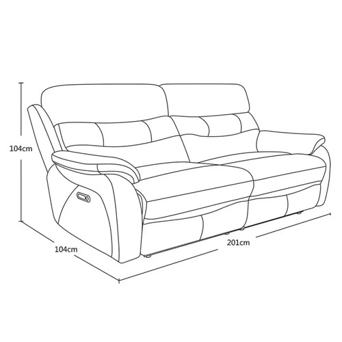 1375 - Fletcher 2.5 Seater Leather power Reclining sofa - Marked, Original RRP £1124.99 +VAT (4197-24) *Thi... 