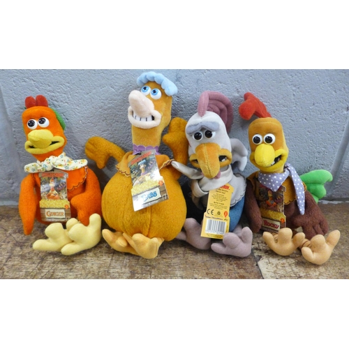 1002 - A set of Dreamworks Chicken Run toys, Disney On Ice Toy Story toys and a Teddy bear in case, togethe... 