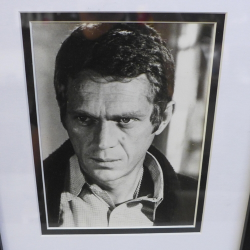 616 - A framed Steve McQueen photograph with signature