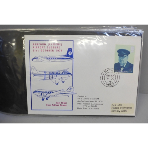 620 - A collection of first flight stamps and flight commemorative covers, some signed (50)