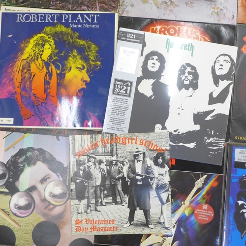 661 - Twelve heavy metal and rock LP records and singles, Black Sabbath, Led Zeppelin, Deep Purple, Ozzy O... 