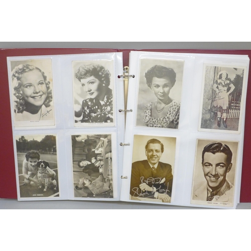 666 - Postcards - an album of film and theatre stars, Frank Sinatra, Ronald Reagan, Lauren Bacall, etc., s... 