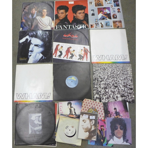 687 - A collection of Prince, George Michael and Wham LP records, 12