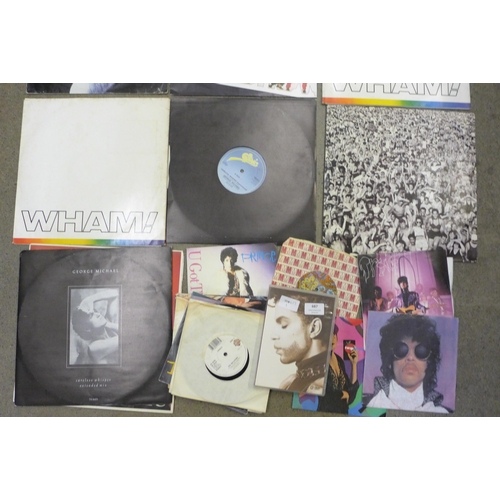 687 - A collection of Prince, George Michael and Wham LP records, 12