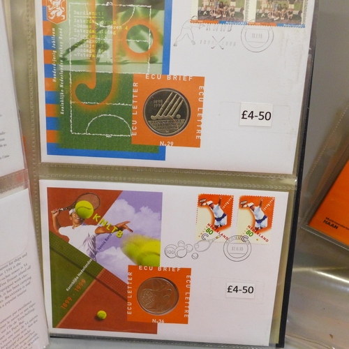 690 - An album of Netherlands coin sets, 1967 to 1980 and seven other coin covers