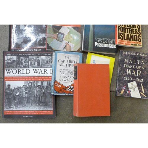 702 - Twelve WWI and WWII books including Lambeth and Southwark Volunteers, Price of Glory, Verdun 1916