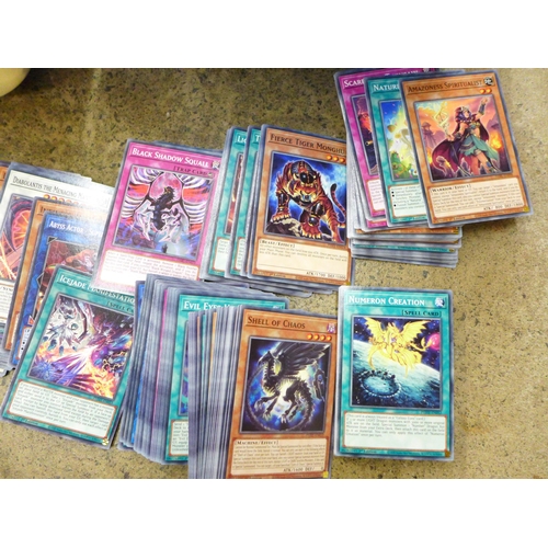 707 - 1200 Yu Gi Oh first edition cards including rares, Fiend, Warriors, Beasts, etc.