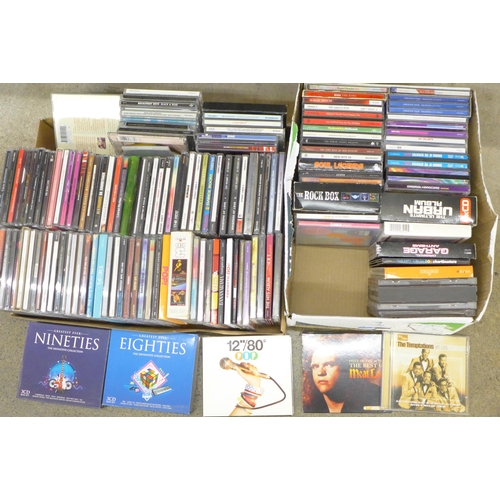 710 - Two boxes of mixed CDs, mainly dance, urban, female artists, pop, etc.