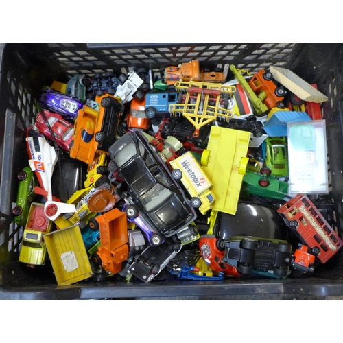 718 - A collection of die-cast model vehicles including a pressed steel Night Rider car, mostly Matchbox, ... 