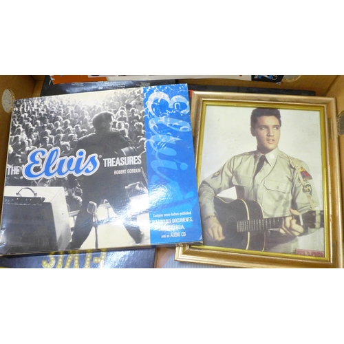 720 - Elvis Presley memorabilia, DVD and gift sets, books, picture, CDs, etc.