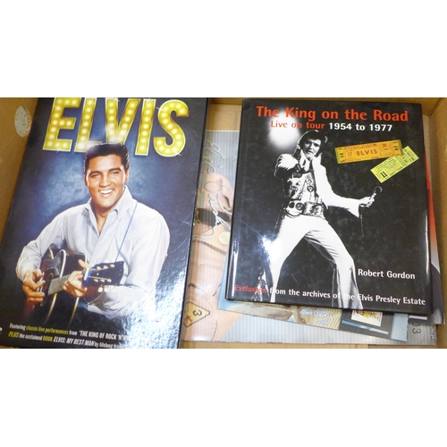 720 - Elvis Presley memorabilia, DVD and gift sets, books, picture, CDs, etc.