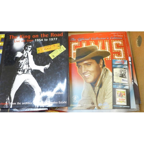 720 - Elvis Presley memorabilia, DVD and gift sets, books, picture, CDs, etc.