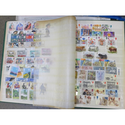 721 - A collection of worldwide stamps, an album of First Day Covers, 1968-1987, album on mint stamps, low... 