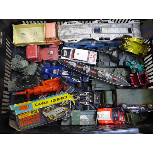 722 - A collection of mostly Dinky and Corgi die-cast model vehicles including Corgi James Bond Aston Mart... 