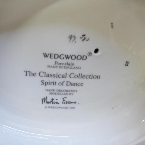 724 - A Wedgwood The Classical Collection figure, Spirit of Dance, a Capodimonte figure, Border Fine Arts ... 