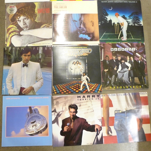 730 - Eighteen mainly 1980s LP records; Talk Talk, Blondie, Pet Shop Boys, etc.