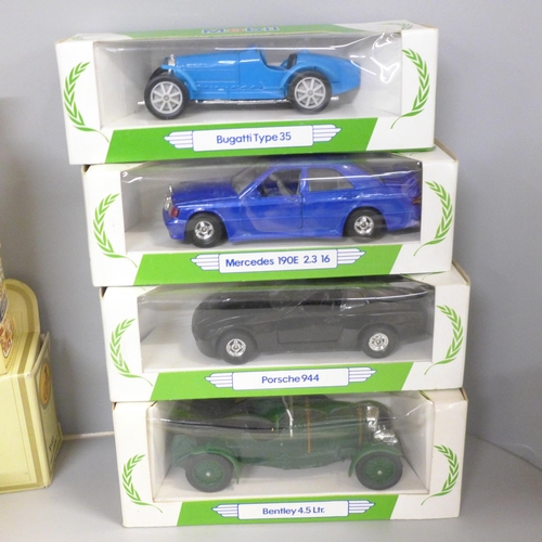 733 - Seven Corgi Mobil die cast model vehicles, six LLedo Days Gone, and three models of Yesteryear