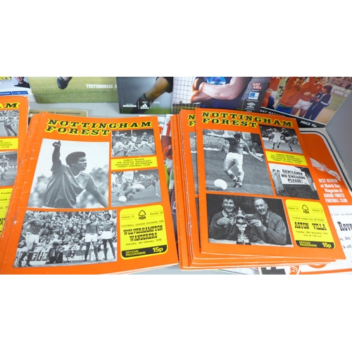 734 - Nottingham Forest and Derby County FC football programmes, including nineteen 1976-79, 1980 League C... 