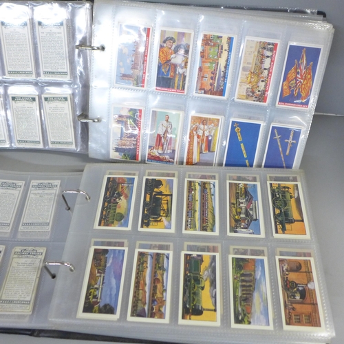 750 - Two albums of cigarette cards; Wills, Gallaher, John Player, Ardath, Churchmans, Senior Service