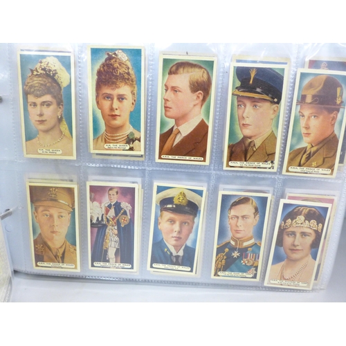 750 - Two albums of cigarette cards; Wills, Gallaher, John Player, Ardath, Churchmans, Senior Service