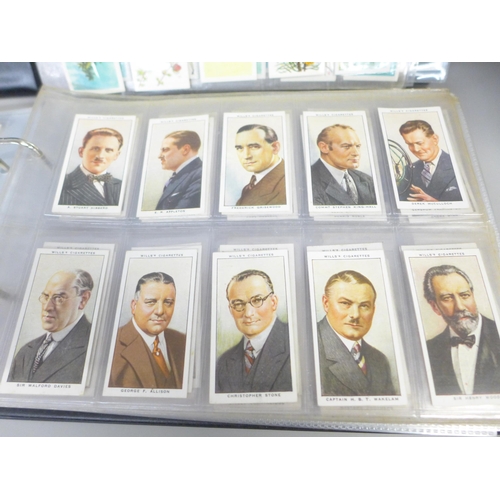 756 - Two albums of cigarette cards; Wills, Gallaher, John Player, Ogdens, Godfrey Phillips