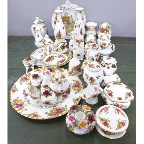 760 - Royal Albert Old Country Roses ornaments, clock, plate, vases, etc., approximately 40 **PLEASE NOTE ... 