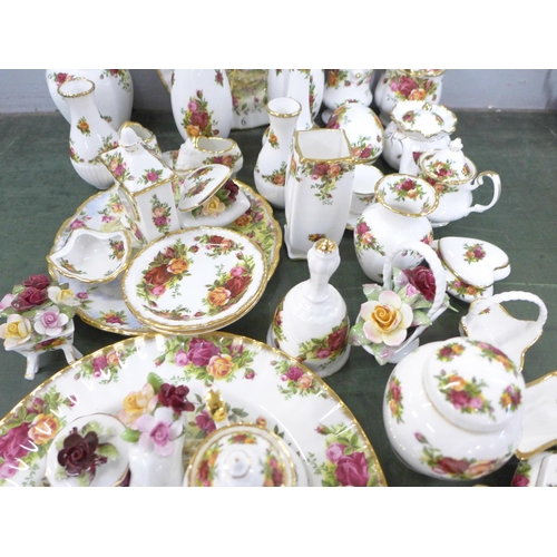 760 - Royal Albert Old Country Roses ornaments, clock, plate, vases, etc., approximately 40 **PLEASE NOTE ... 