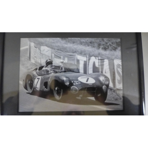 775 - A framed Roy Salvadori photograph with associated signature, certificate of authenticity on reverse